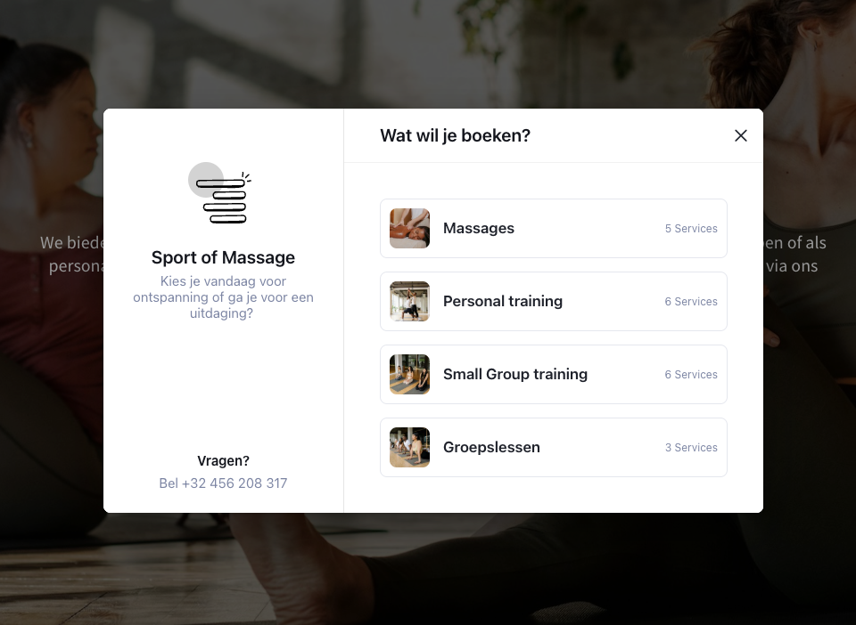 Boekingsmodule Zorg & Zen